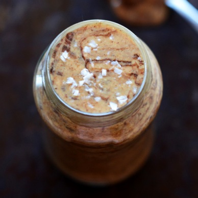 Close up shot of a jar of Almond Joy Nut Butter Spread